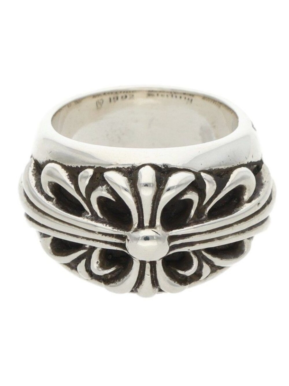 Chrome Hearts Flrl Floral Cross Silver Ring
